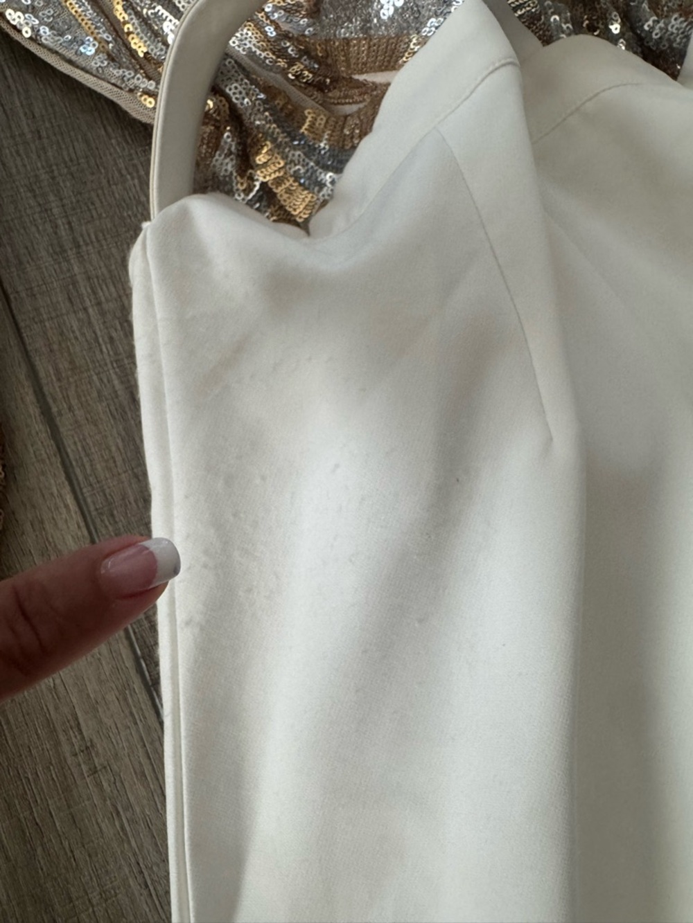 Sequin Gold & White Wide-Leg Jumpsuit - Picture 5 of 5